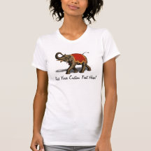 Stoff des indischen Elefant-w/Red Hemd