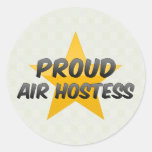 Stolze Stewardess Runder Aufkleber