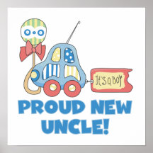 Stolzer neuer Onkel Car It ist ein Jungen-Geschenk Plakatdrucke