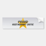 Stolzer Restaurant-Kritiker Auto Sticker