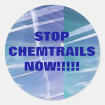 Stoppen Sie Chemtrails jetzt!! Runder Sticker