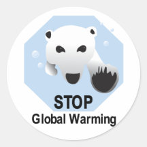 Stoppen Sie globale Erwärmung Runde Sticker