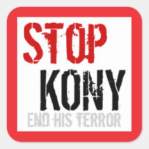 Stoppen Sie Kony quadratischen Aufkleber - großes 