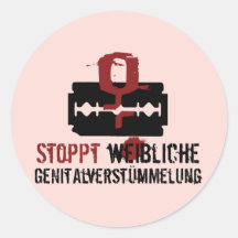 Stoppt weibliche Genitalverstümmelung! Runde Aufkleber