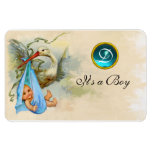 STORCH-BABY-DUSCHEN-MONOGRAMM RECCHTECKIGER MAGNET