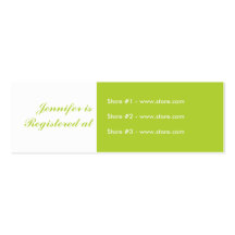 Storch-Babyparty-kleine Register-Karte - Grün Visitenkarten