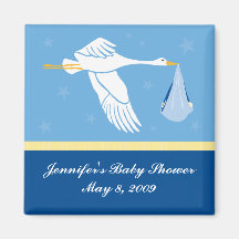 Storch-Babyparty-Magnet - Blau Kühlschrankmagnete