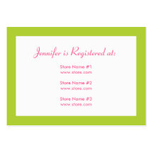 Storch-Babyparty-Register-Karte - Rosa u. Grün Visitenkarten Vorlage