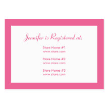 Storch-Babyparty-Register-Karte - Rosa Visitenkarte