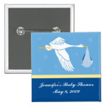 Storch-BabypartyPin - Blau Anstecknadel
