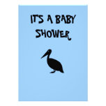 Storch-blaue Babyparty-Einladung