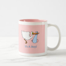 Storch, der Jungen liefert Kaffee Haferl