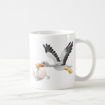 Storch und Baby Kaffee Haferl
