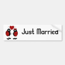 Stoßaufkleber Damen-Bug Couple Just Married Auto Sticker