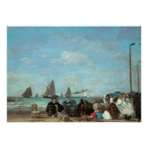 Strand bei Trouville, 1863 Personalisierte Ankündigungskarte