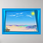 Strand gerahmt posterdruck
