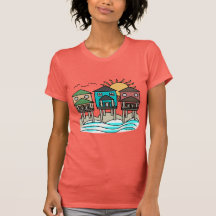 Strand-Haus-T-Shirt