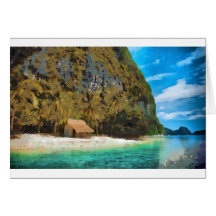 Strand-Hütte Grußkarten