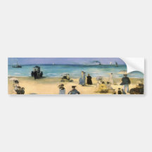 Strand in Boulogne durch Manet, Vintager Impressio Auto Sticker