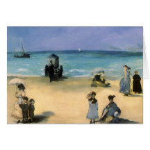Strand in Boulogne durch Manet, Vintager Impressio Grußkarten