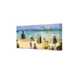 Strand in Boulogne durch Manet, Vintager Impressio Gespannte Galerie Drucke