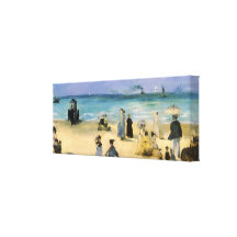 Strand in Boulogne durch Manet, Vintager Impressio Gespannte Galerie Drucke
