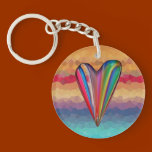 Strand-Mosaik-Regenbogen-Herz Keychain schlüsselanhänger