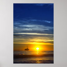 Strand-Sonnenuntergang - der Strand des Hundes Posterdruck