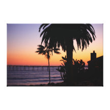 Strand-Sonnenuntergang-Leinwand-Druck Galerie Gefaltete Leinwand