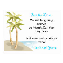 Strand/tropisches Save the Date Wedding Postkarte postkarten