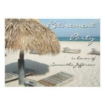Strandcabana-Szenen-Ruhestands-Party Einladungen