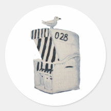 Strandkorb Runde Sticker