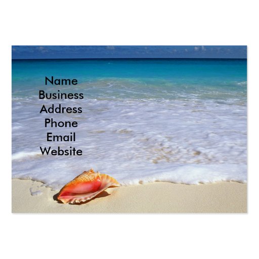 Strandszene und Seashell-Visitenkarte