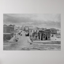 Straße Atlantas, Georgia Peachtree im Jahre 1864 Plakatdrucke