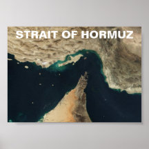 Straße des Hormuz Satelliten-Bildes Plakat