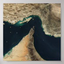 Straße des Hormuz Satelliten-Bildes Plakate