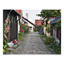 Straße in altem Visby Schweden Individuelle Einladungskarten