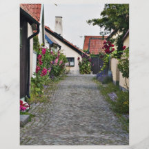 Straße in altem Visby Schweden Flyer Druck