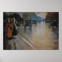 Straße von Berlin im Regen Posterdrucke