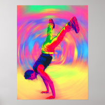 Straßen-Tanzen, Regenbogen, radial Plakat