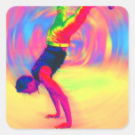 Straßen-Tanzen, Regenbogen, radial Sticker