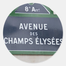 Straßenschild in Paris Runder Aufkleber