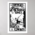 Sträuben Sie sich Cowboy-Filmanzeige des Jones-ZIR Poster