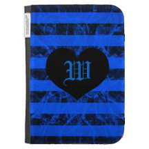 Streifenpunkschwarzes und bluedesign Monogramm