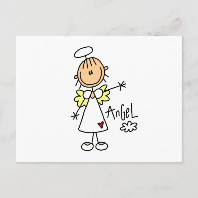 Strichm Nnchen Angel T Shirt Und Geschenke Postkarte Zazzle De