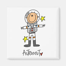 Strichmännchen-Astronauten-T-Shirts und Geschenke Magnete
