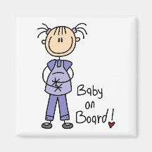 Strichmännchen-Baby an Bord Kühlschrankmagnet
