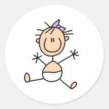 Strichmännchen-Baby-Mädchen-Aufkleber