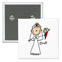 Strichmännchen-Braut-T-Shirts und Geschenke Anstecknadelbuttons