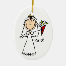 Strichmännchen-Braut-T-Shirts und Geschenke Weihnachtsbaum Ornament